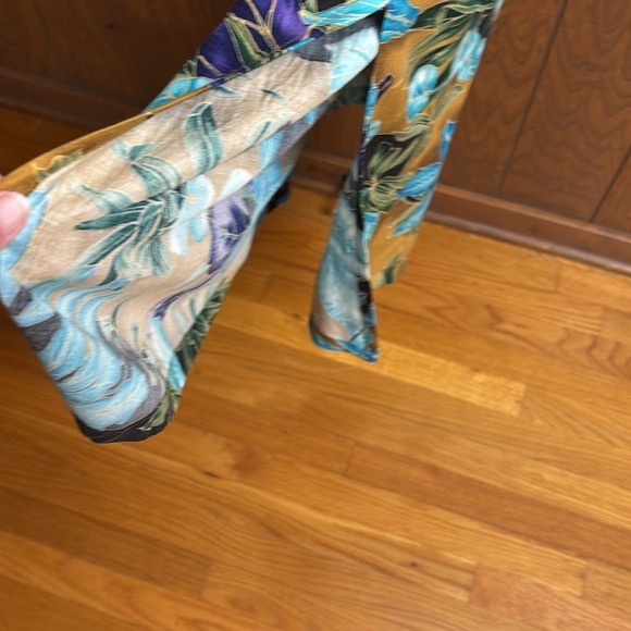 Jane Ashley Tropical Floral Maxi Dress - Blue, Purple, Gold Size Large - Picture 11 of 11